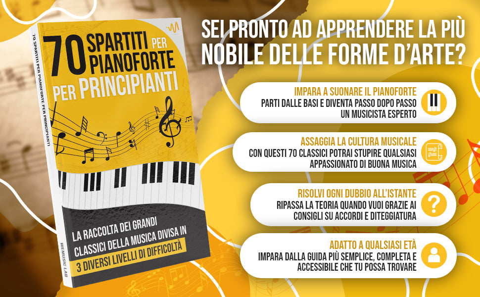70 Spartiti per Pianoforte per Principianti WeMusic Lab