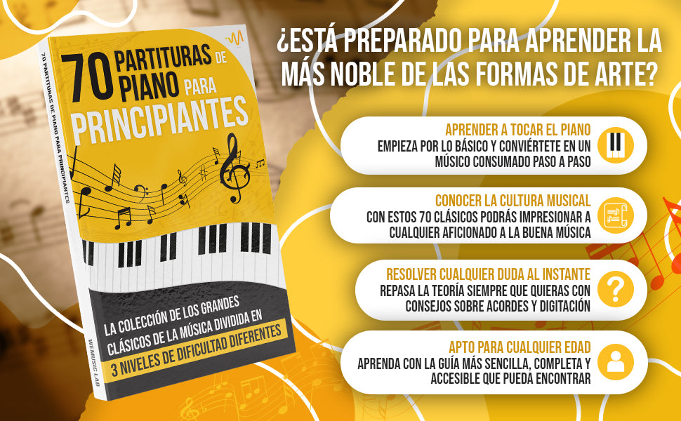 70 Partituras de Piano para Principiantes WeMusic Lab